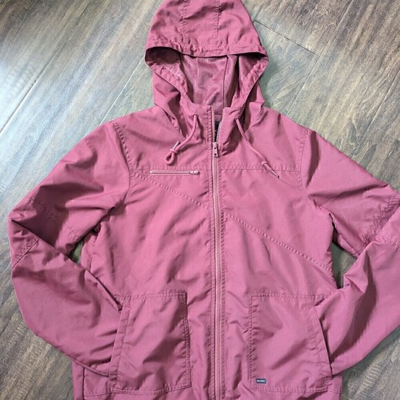 Volcom Maroon Hooded Jacket Rain Activewear Size M - Picture 8 of 12